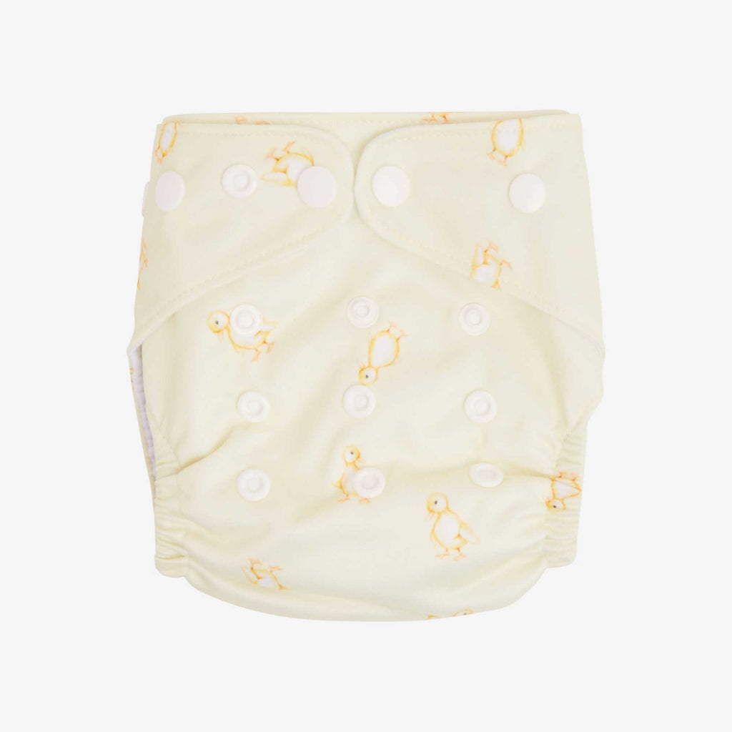 yellow duckling nappy by peachi baby