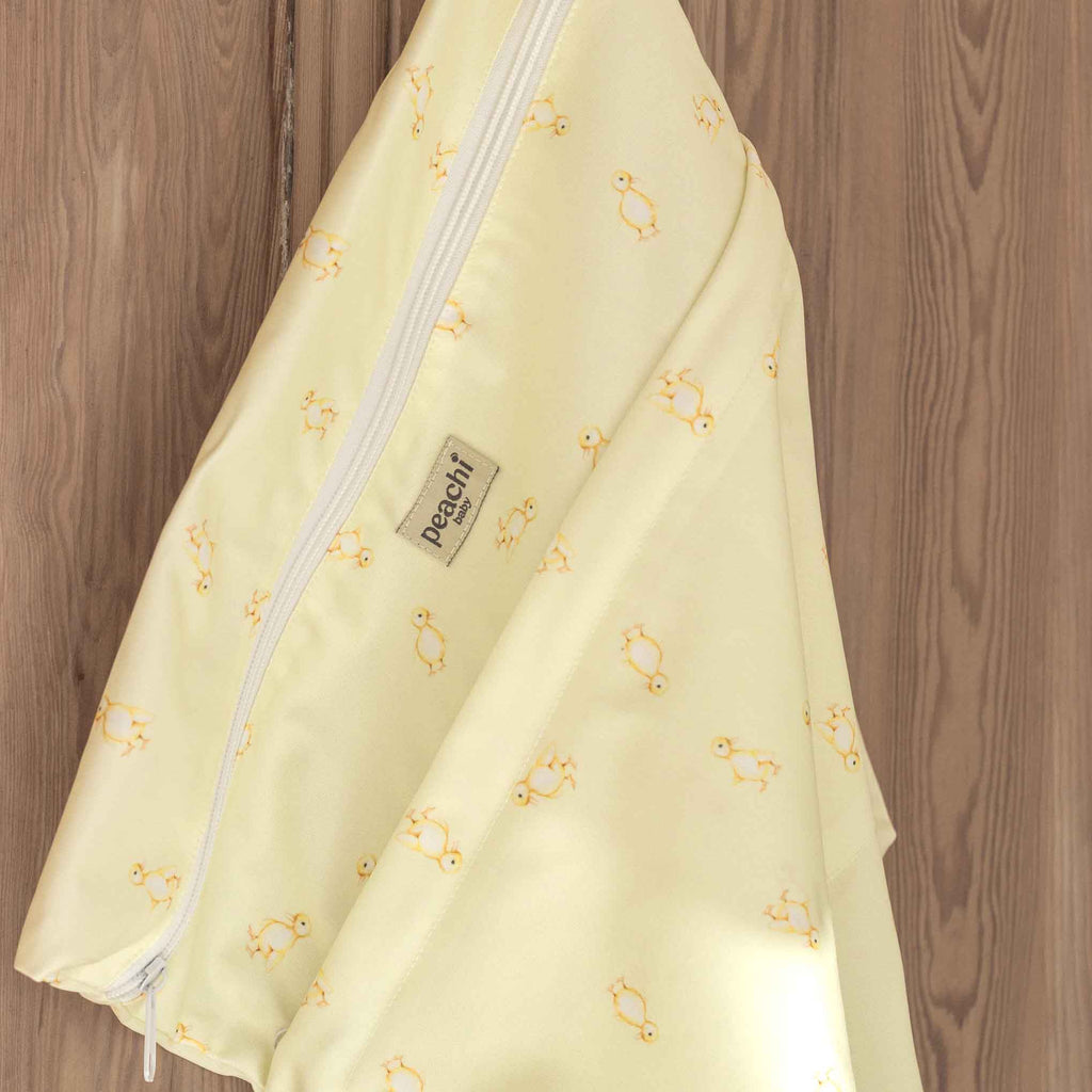 duckling print wetbag for storing baby's dirty clothing