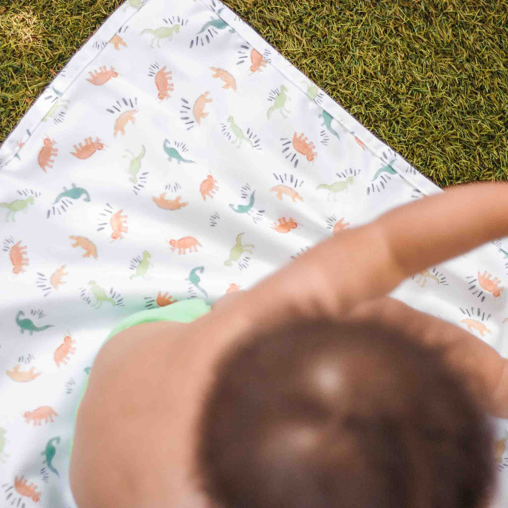 Baby on a Dino Travel Changing Mat