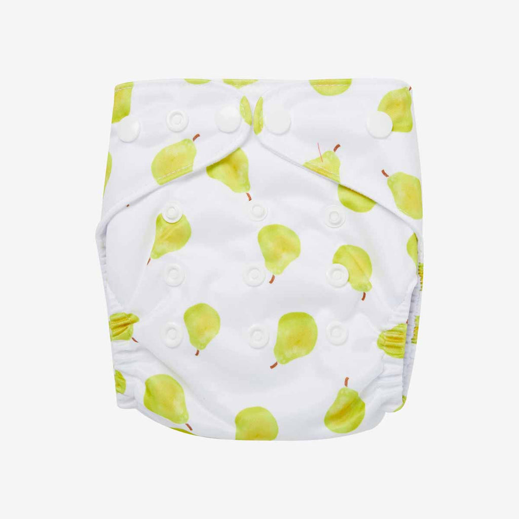 Pear print modern reusable nappy by peachi baby