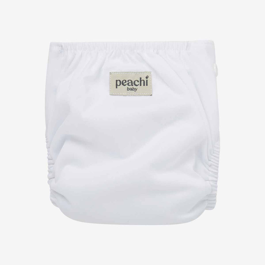 plain white modern reusable nappy by peachi baby