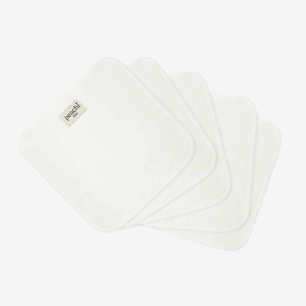 5 pack of bamboo reusable baby wipes