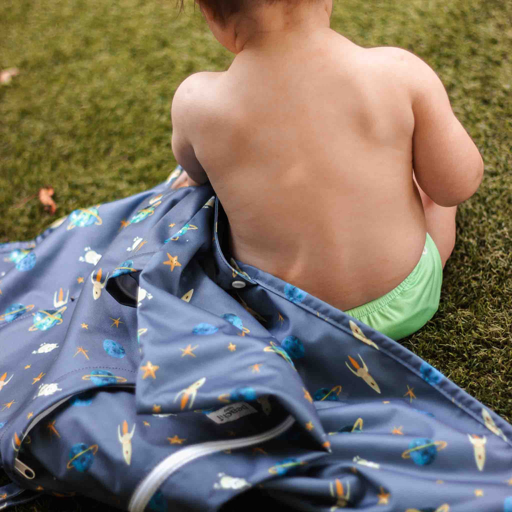 Baby with a Space Print Wet Bag
