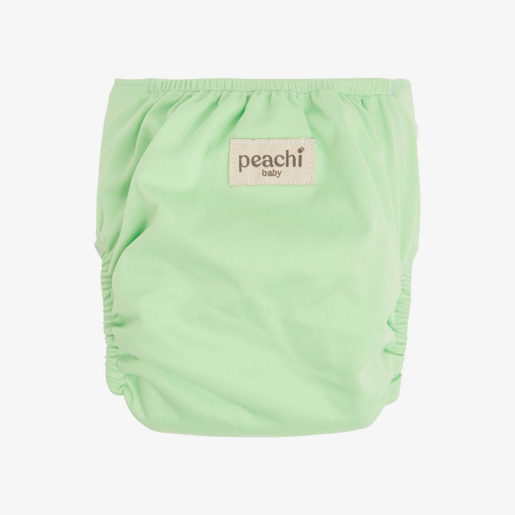 plain apple green modern cloth nappy by peachi baby