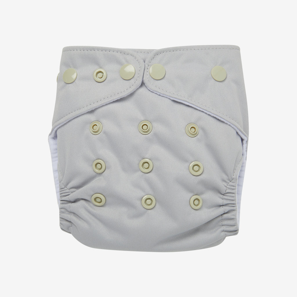 Peachi Baby reusable cloth nappy in a fog colourway