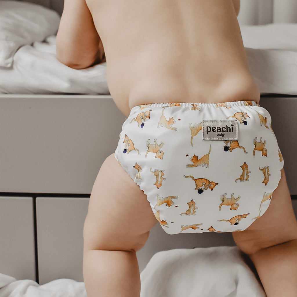 kittens print reusable nappy by peachi baby