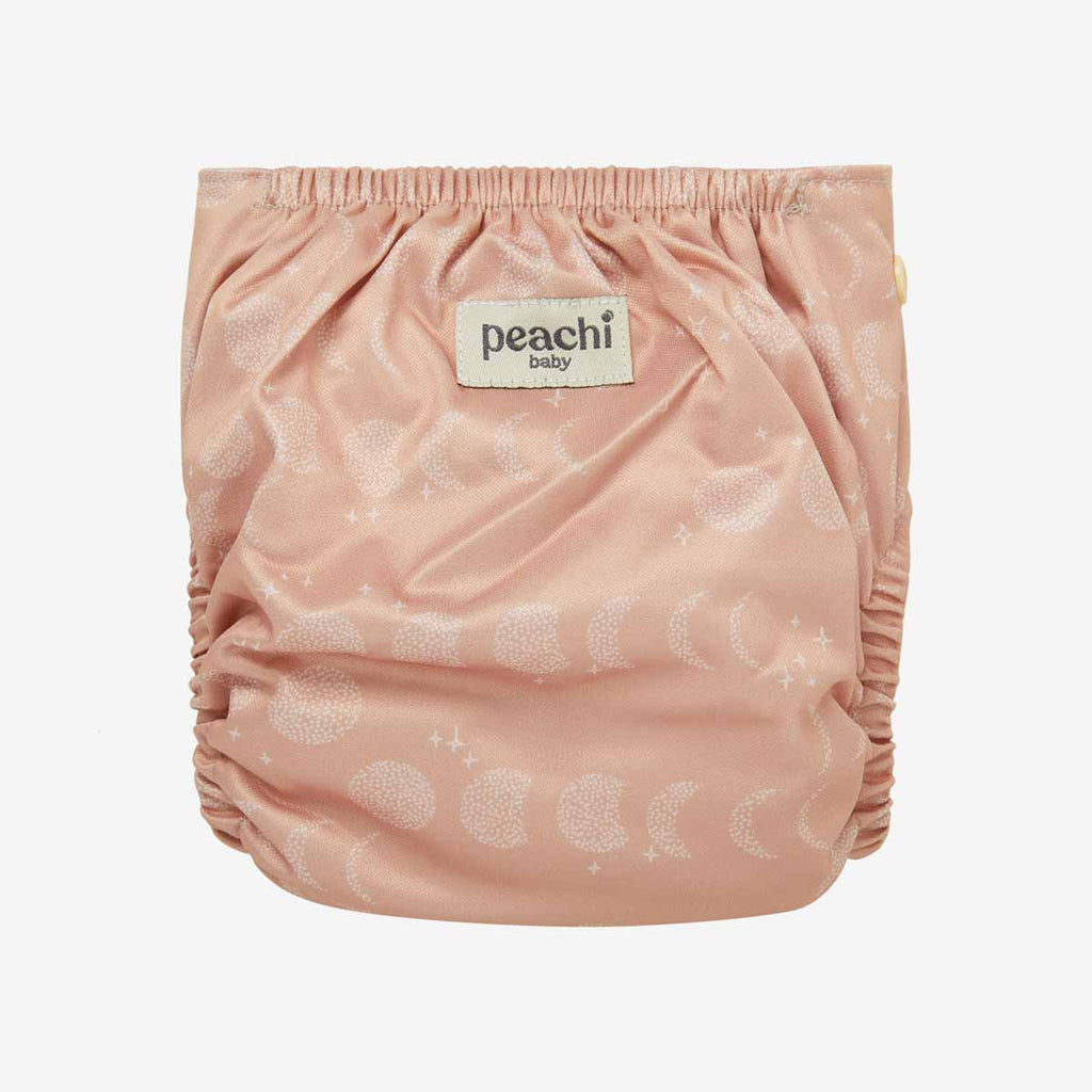 Luna Biscuit print reusable nappy by Peachi Baby