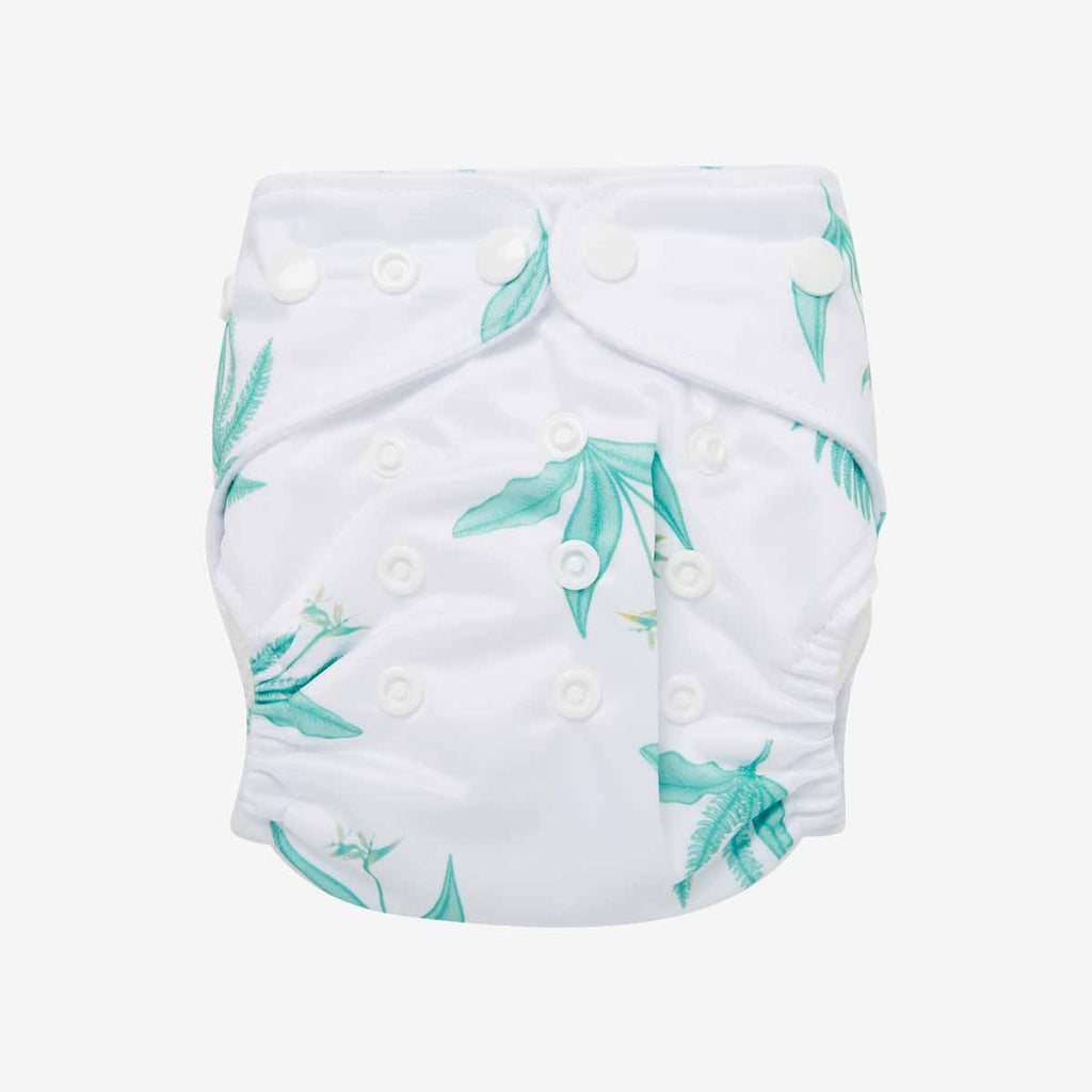 Paradise Fern reusable nappy by peachi baby