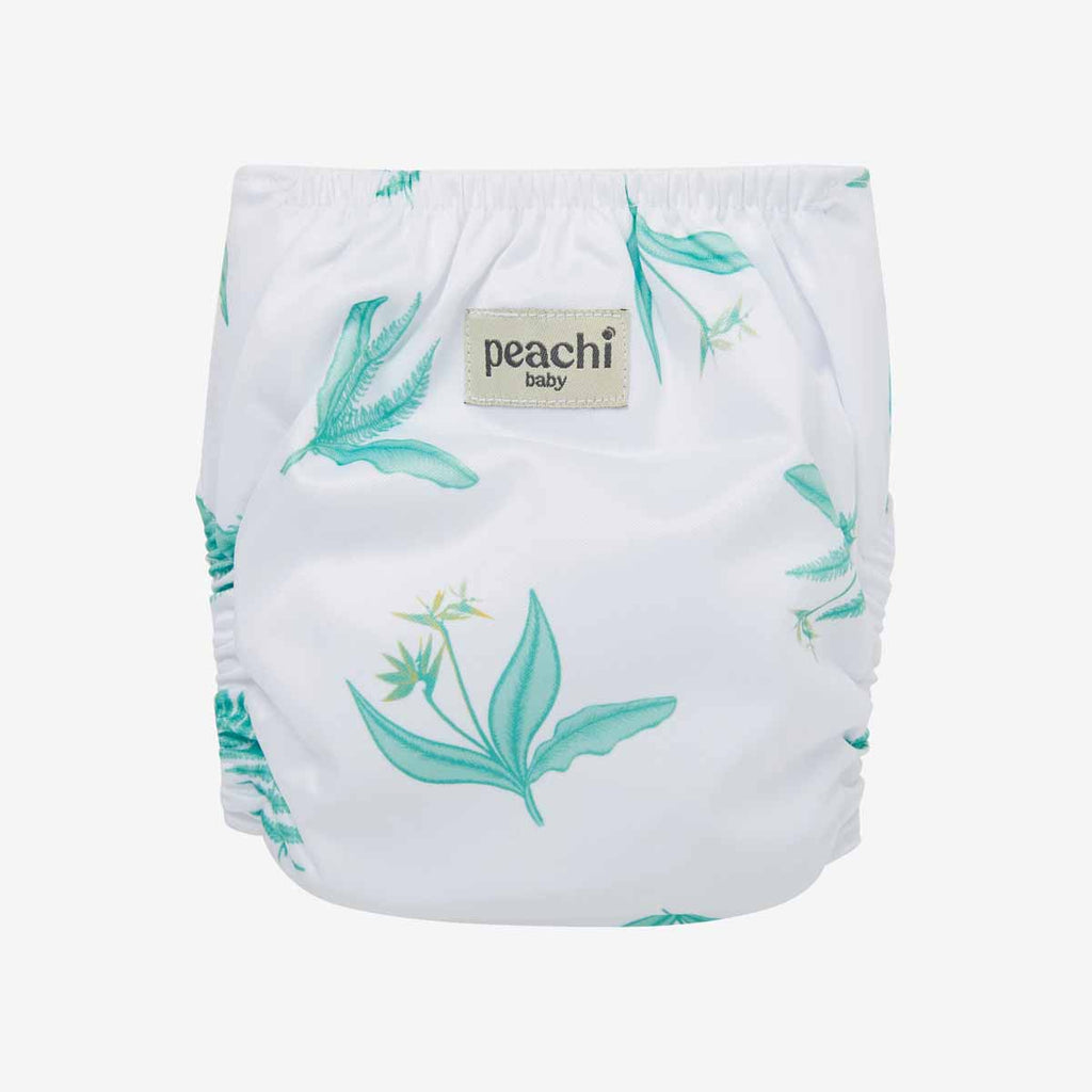 Paradise Fern modern cloth nappy by peachi baby