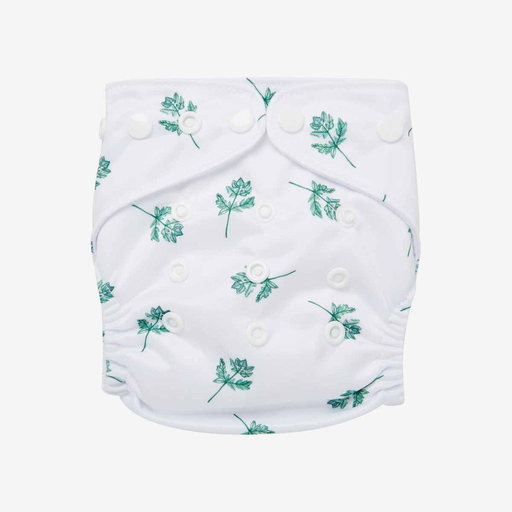 Parsley print reusable nappy by Peachi Baby