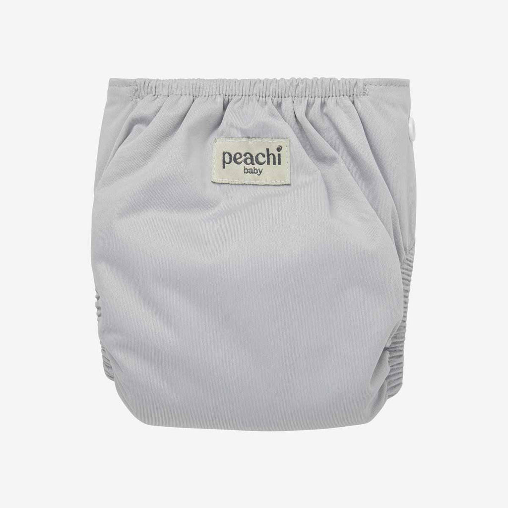 Peachi Baby reusable nappy in a fog colourway